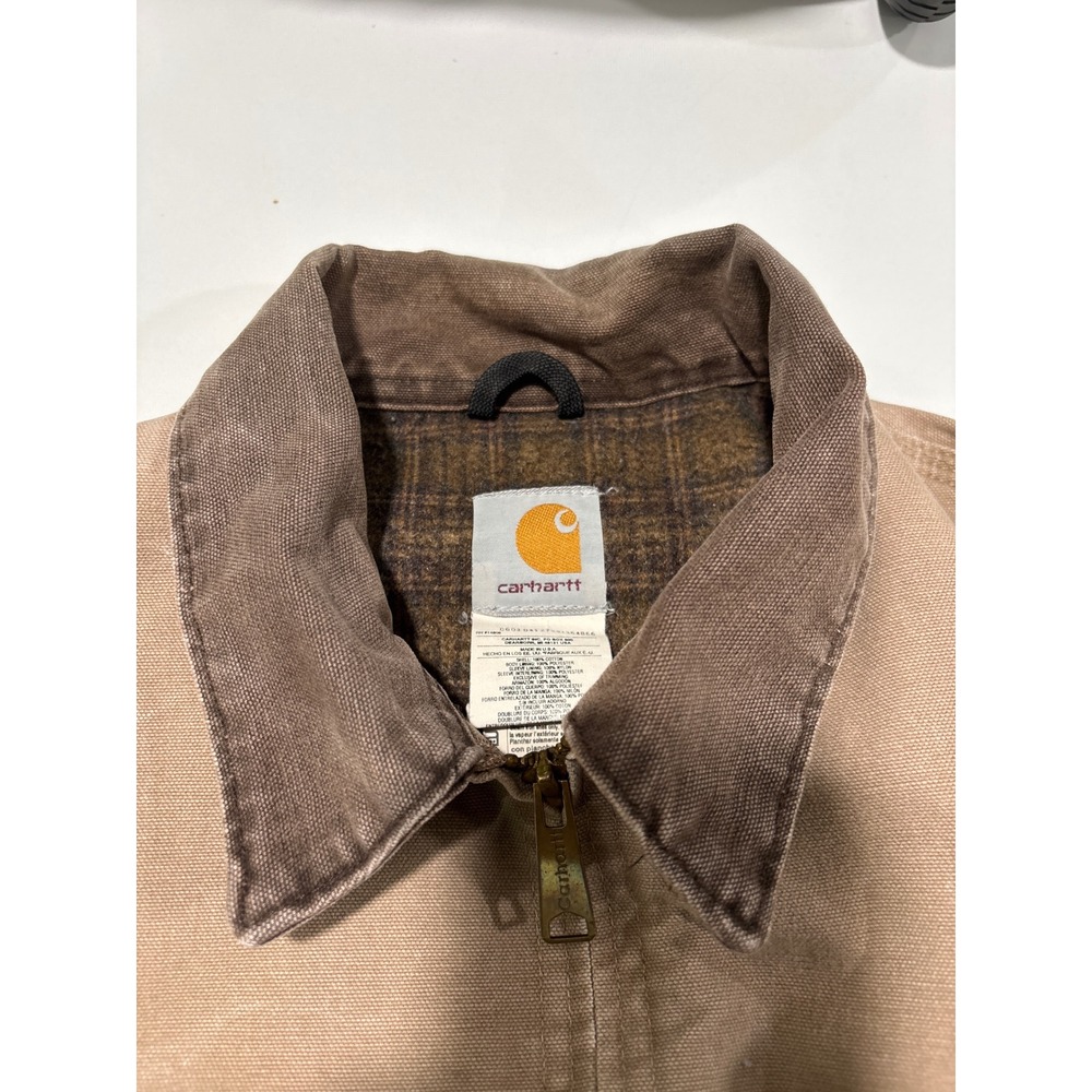 VTG Carhartt J97SDL Detroit Jacket Men's Tan Brown Blanket Lined Canvas Size XXL - Picture 13 of 14